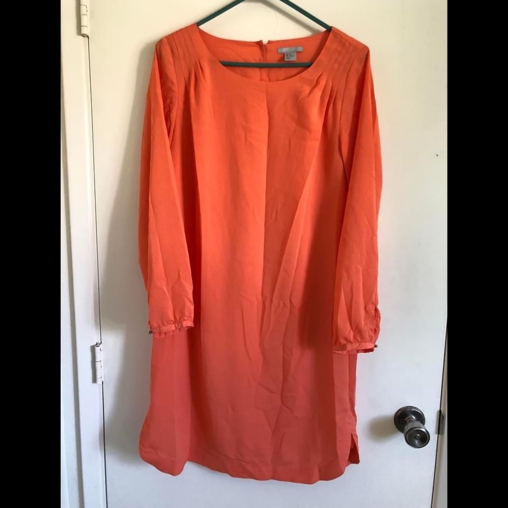 H&M Coral Dress Long Sleeve